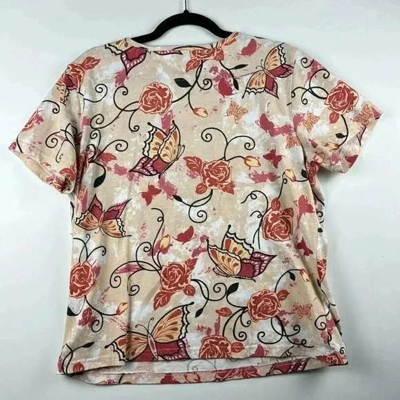 100% cotton size colorful cotton short sleeve tee sz XL white beige red yellow - Picture 3 of 3